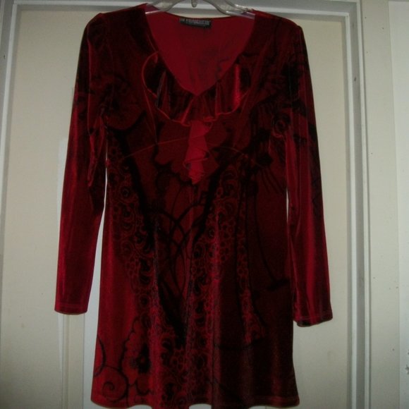 ROMANTIC PAST SEXY STRETCHY VELVETEEN STEAMPUNK RUFFLE MINI DR S - Picture 1 of 4